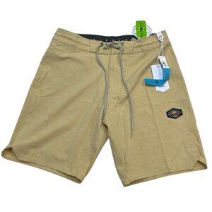 Vissla Solid Sets Boardshorts Men 29 Tan 18.5” Swim Trunks Beach Surf Casual
